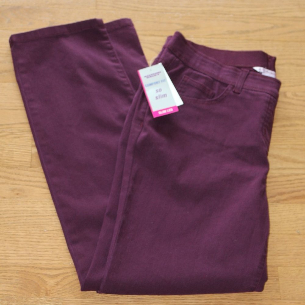 Allison Daley Comfort Fit Burgundy Pants